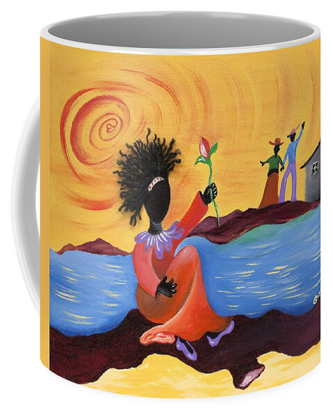 Sabree Coffee Mug featuring the painting Shore Love by Patricia Sabreee