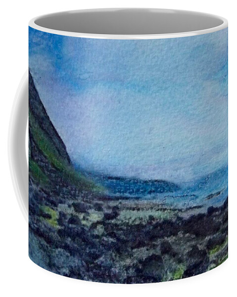 Sky Coffee Mug featuring the painting Shore of Loneliness by Cara Frafjord