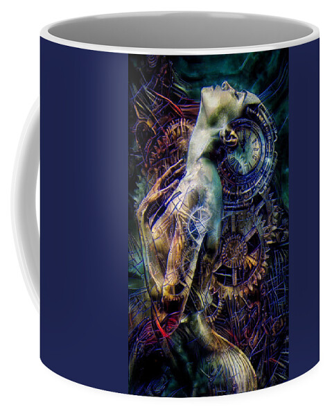 Time Coffee Mug featuring the mixed media Short on time by Lilia D