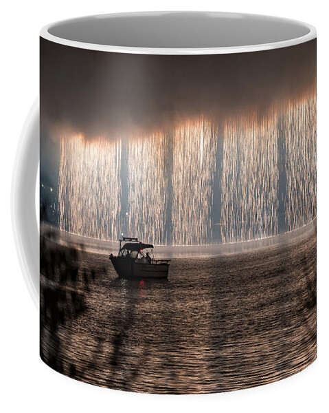 Fireworks Coffee Mug featuring the photograph Shower of Fireworks by Holden The Moment