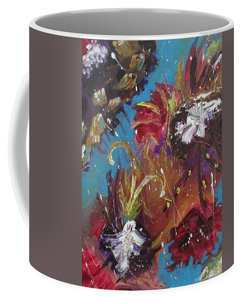 Abstract Coffee Mug featuring the painting Showers of Flowers by Sharyn Winters