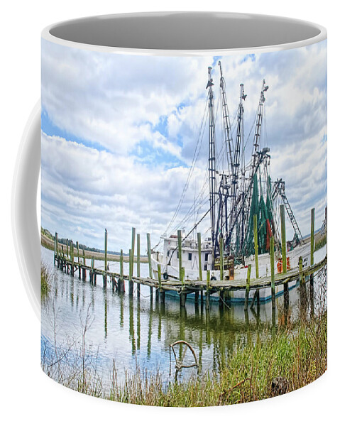 Shrimp Coffee Mug featuring the photograph Shrimp Boats of St. Helena Island by Scott Hansen