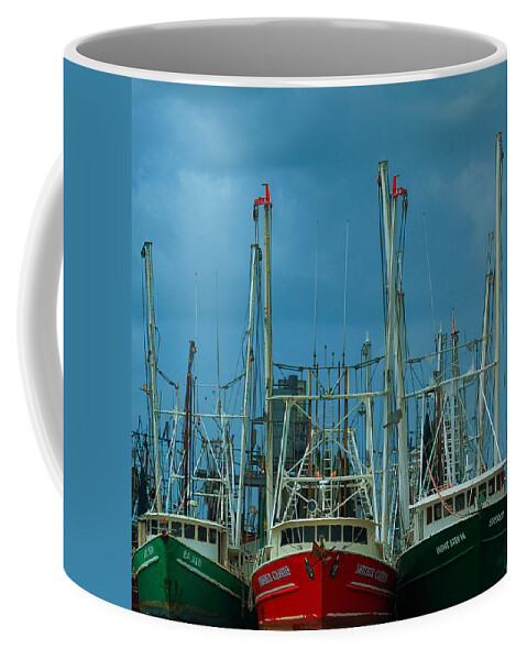 Boat Coffee Mug featuring the photograph Shrimpers by Mark Fuller