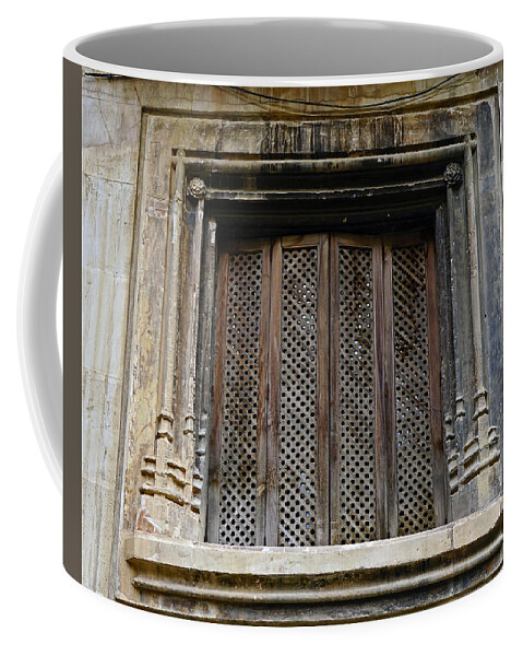 Shuttered Window Coffee Mug featuring the photograph Shuttered Window In Palma Majorca Spain by Rick Rosenshein