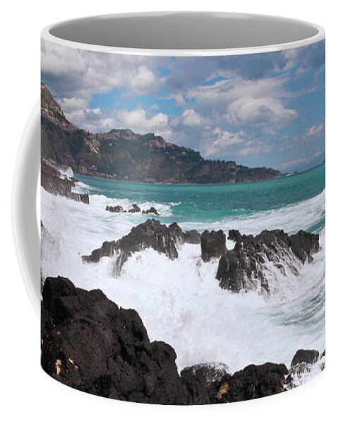 Sicilian Stormy Sky Coffee Mug featuring the photograph Sicilian Stormy Sound by Silva Wischeropp