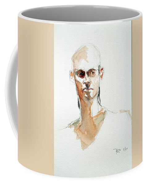 Headshot Coffee Mug featuring the painting Side glance by Barbara Pease