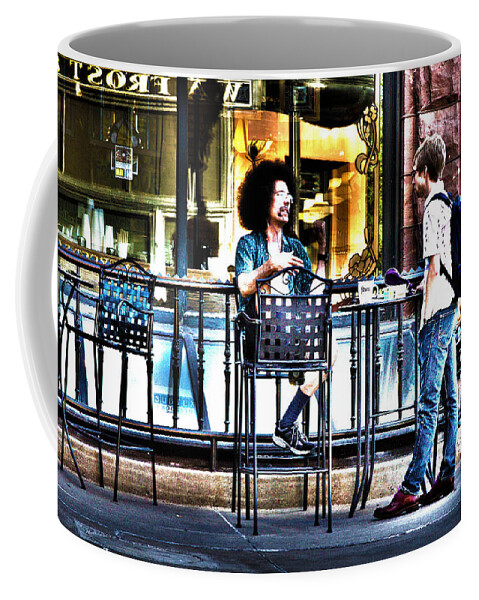 People Coffee Mug featuring the photograph 048 - Sidewalk Cafe by David Ralph Johnson