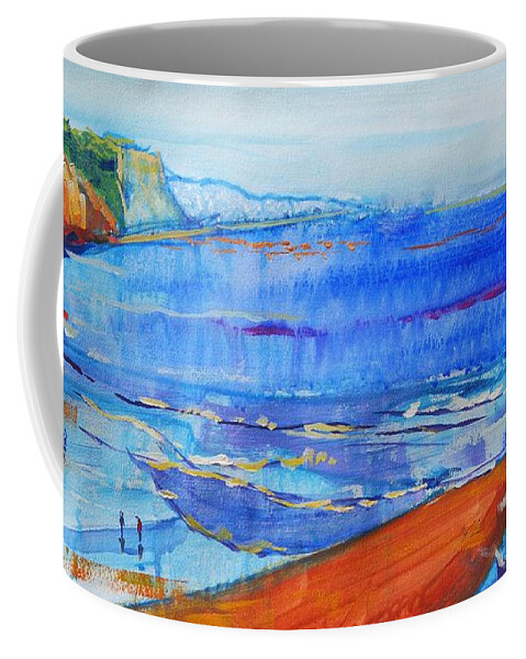 Sidmouth Coffee Mug featuring the painting Sidmouth Seaside Painting by Mike Jory