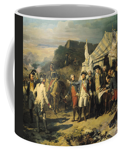 Siege Coffee Mug featuring the painting Siege of Yorktown by Louis Charles Auguste Couder