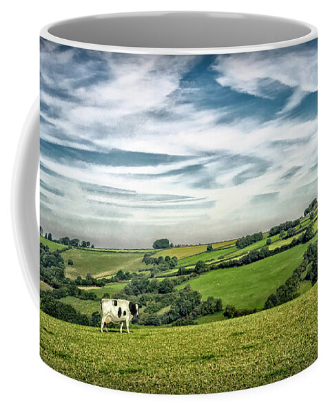 Sights Coffee Mug featuring the photograph Sights in England - Cow in Pasture by Walt Foegelle