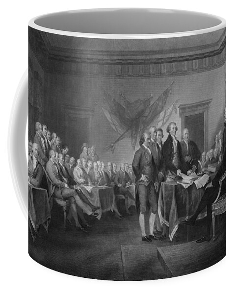 Declaration Of Independence Coffee Mug featuring the mixed media Signing The Declaration of Independence by War Is Hell Store