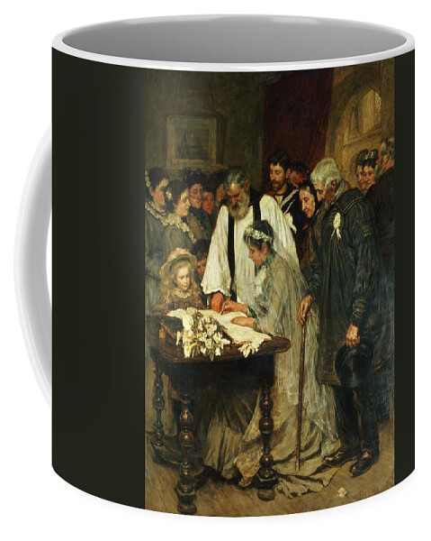 Signing Coffee Mug featuring the painting Signing the Marriage Register by James Charles