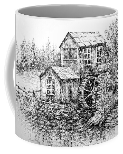 Mill Coffee Mug featuring the drawing Silent Mill by Yvonne Blasy