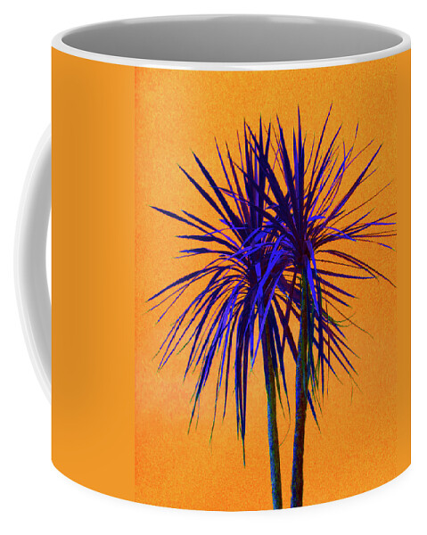Palm Coffee Mug featuring the photograph Silhouette On Orange by Margaret Saheed