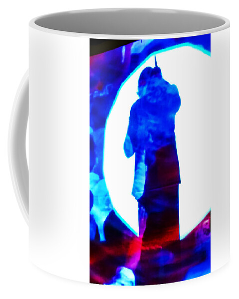 Monty Jackson In Concert Coffee Mug featuring the photograph Sillouette in Blue by Jeff Kurtz