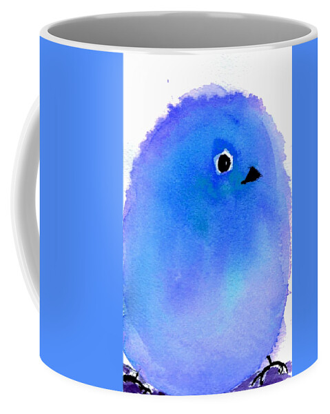 Watercolor Coffee Mug featuring the painting Silly Bird #5 by Anne Duke