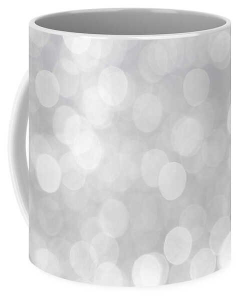 Bokeh Coffee Mug featuring the photograph Silver Grey Bokeh Abstract by Peggy Collins