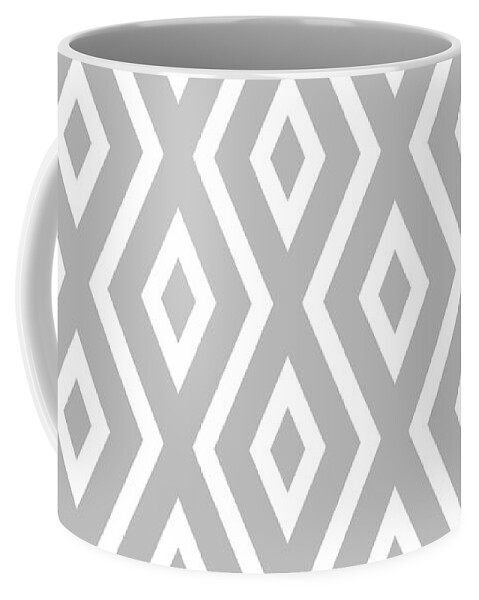 Silver Coffee Mug featuring the mixed media Silver Pattern by Christina Rollo