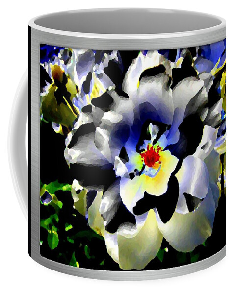Rose Coffee Mug featuring the digital art Silver Rose by Will Borden