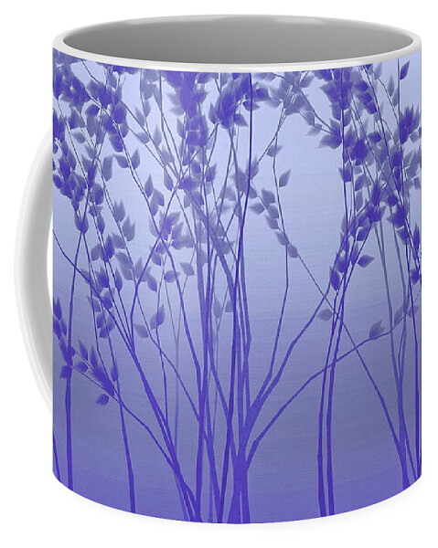 Purple Tree Silhouette Coffee Mug featuring the digital art Silver Twilight by Susan Maxwell Schmidt