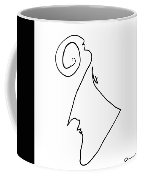 Black And White Coffee Mug featuring the digital art Simple Thought by Jeffrey Quiros