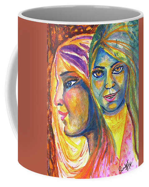 Singhs Coffee Mug featuring the painting Singhs and Kaurs-8 by Sarabjit Singh