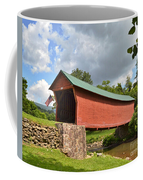 Sinking Creek Covered Bridge Giles County Virginia Coffee Mug featuring the photograph Sinking Creek Covered Bridge - Giles County Virginia by Kerri Farley