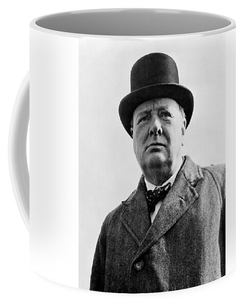 Wwii Coffee Mug featuring the photograph Sir Winston Churchill by War Is Hell Store