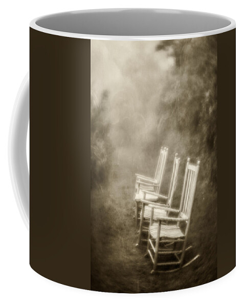 Mt. Pisgah Coffee Mug featuring the photograph Sit A Spell-sepia by Joye Ardyn Durham