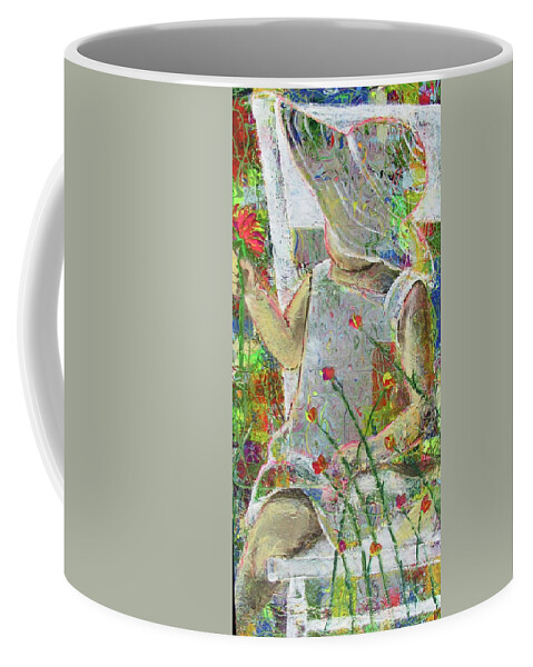 Sitting A Spell Coffee Mug featuring the painting Sitting A Spell... by Jacqueline Athmann