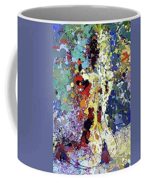 Nude Coffee Mug featuring the painting Sitting Nu Abstract by Dragica Micki Fortuna