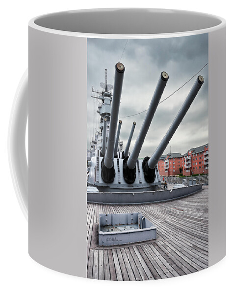 Uss Wisconsin Coffee Mug featuring the photograph Six Pack of Sixteens by Christopher Holmes