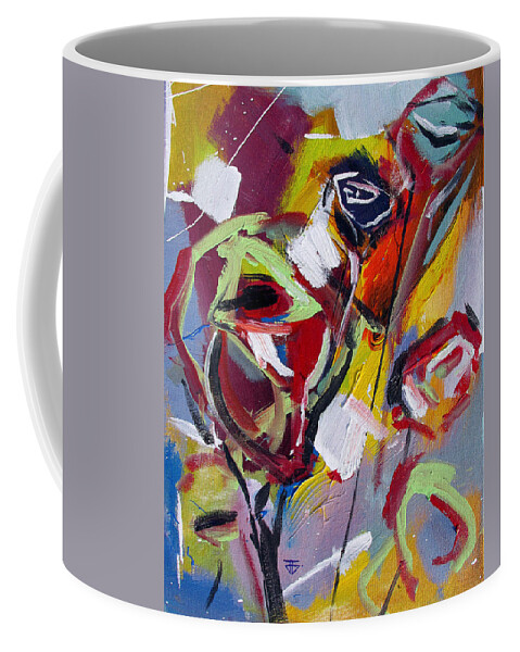 Florals Coffee Mug featuring the painting Six Roses by John Gholson