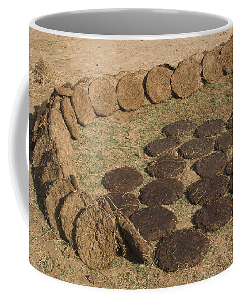 Cow-dung Coffee Mug featuring the photograph SKC 5527 Cowdung Cakes by Sunil Kapadia