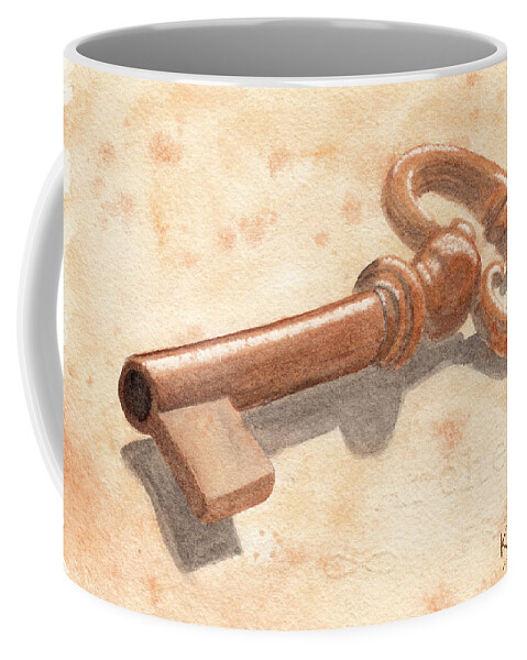 Key Coffee Mug featuring the painting Skeleton Key by Ken Powers