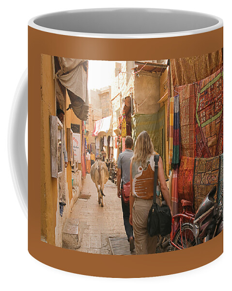 Squeezed Coffee Mug featuring the photograph SKN 1226 Squeezed Lane by Sunil Kapadia