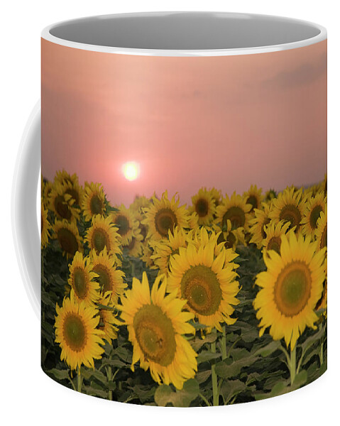 Sun Coffee Mug featuring the photograph SKN 2179 Sunflower Landscape by Sunil Kapadia