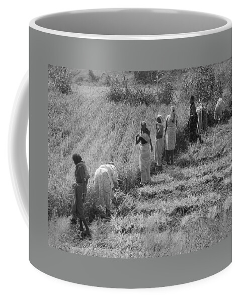 Joint Coffee Mug featuring the photograph SKN 2611 Joint Effort BW by Sunil Kapadia