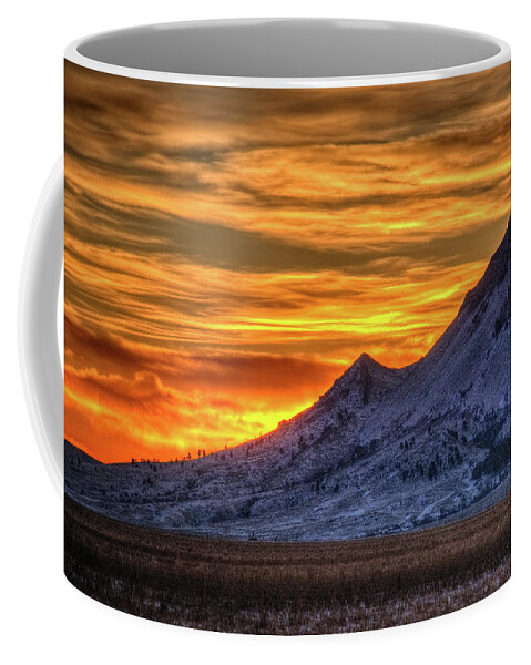 Sunrise Coffee Mug featuring the photograph Sky and Stone by Fiskr Larsen