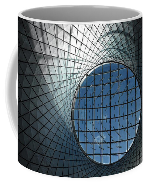 Architecture Coffee Mug featuring the photograph Sky Reflector-Net 2 by Rand Ningali