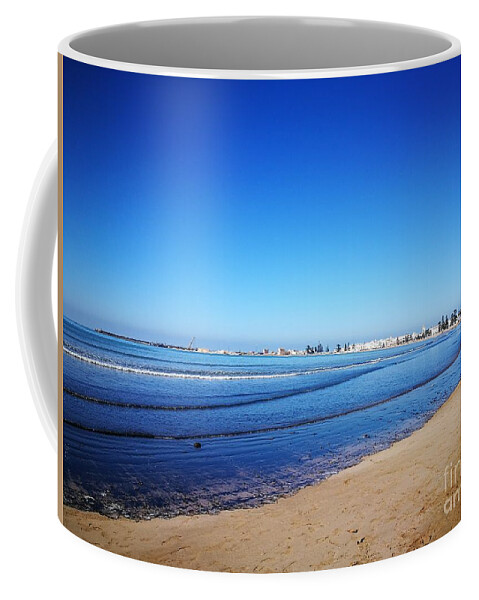 Landscape Coffee Mug featuring the photograph Sky, sea and sand by Jarek Filipowicz