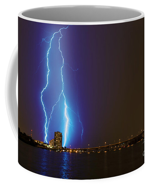 Lightning Coffee Mug featuring the photograph Sky's The Limit by Quinn Sedam