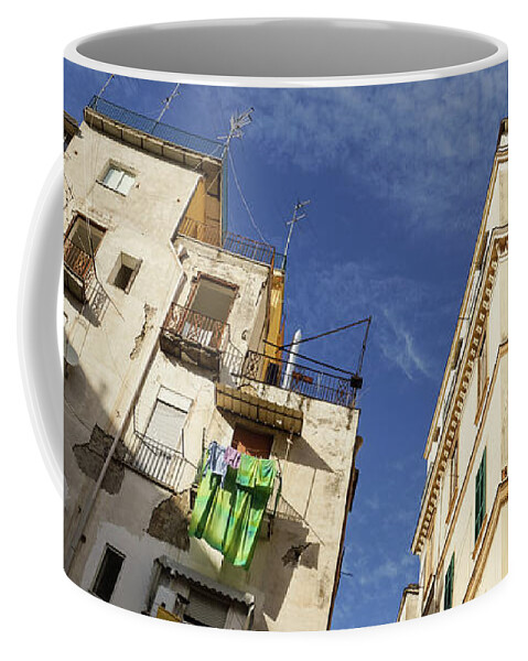 Georgia Mizuleva Coffee Mug featuring the photograph Skyward in Naples Italy - Spanish Quarters Take One by Georgia Mizuleva