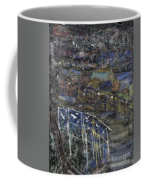 Cityscape Coffee Mug featuring the digital art Sleeping hilltown by Subrata Bose