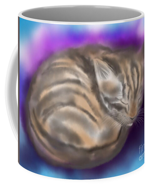 Kitty Coffee Mug featuring the painting Sleepy Sam by Nick Gustafson