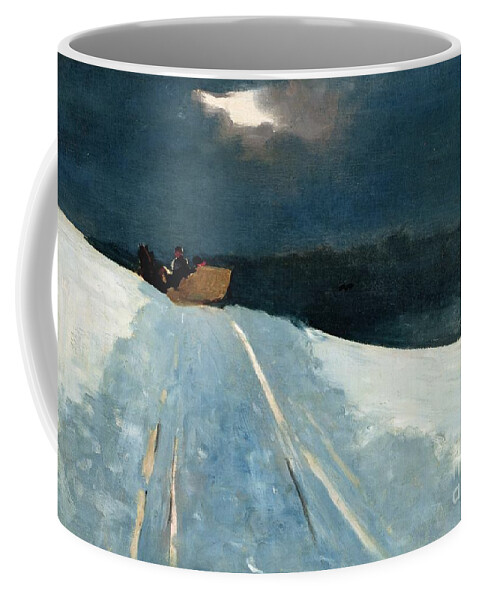 Winter Scene Coffee Mug featuring the painting Sleigh Ride by Winslow Homer