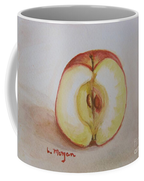 Apple Coffee Mug featuring the painting Sliced Apple by Laurie Morgan