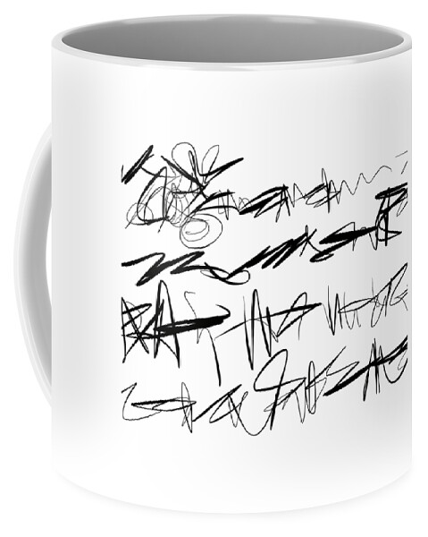 Writing Pattern Coffee Mug featuring the painting Sloppy Writing by Go Van Kampen