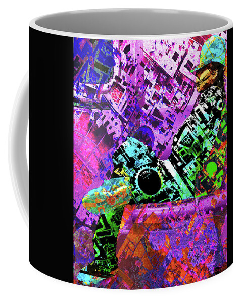 Sit Coffee Mug featuring the mixed media Slouch by Tony Rubino