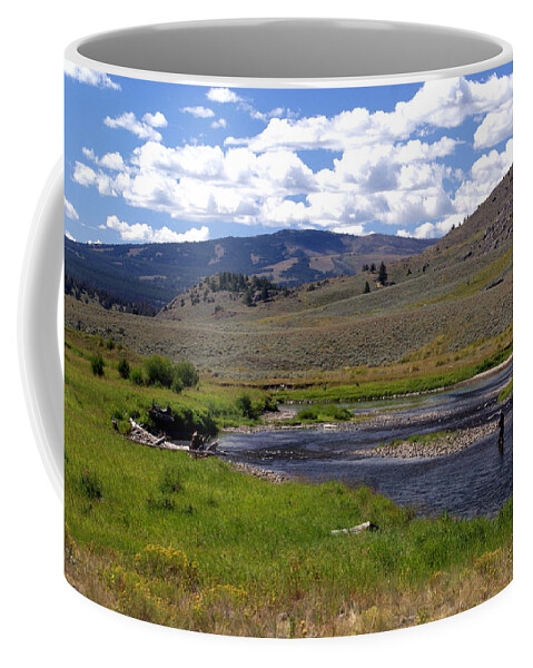 Yellowston National Park Coffee Mug featuring the photograph Slough Creek Angler by Marty Koch